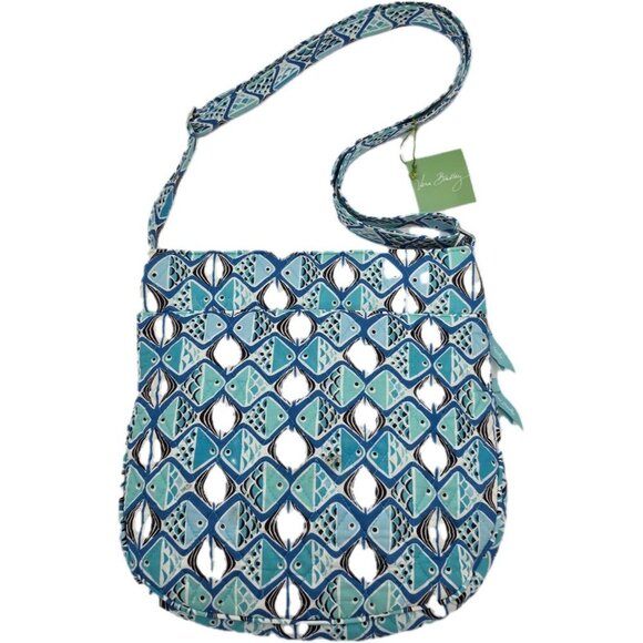 Vera Bradley Go Fish Trio Zip Hipster Bag Blue Convertible Adjustable Strap - Picture 8 of 8